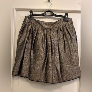 See By Chloe Gold Pleated Mini Skirt